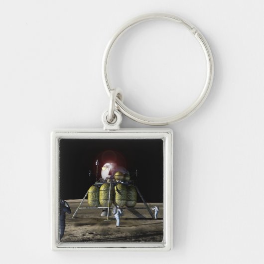 Artiest renditie van een nieuw ruimteschip naar de sleutelhanger (Voorkant)