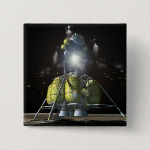 Artiest renditie van een nieuw ruimteschip naar de vierkante button 5,1 cm