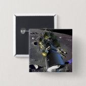 Artiest renditie van een nieuw ruimteschip naar de vierkante button 5,1 cm (Voorkant /achterkant)