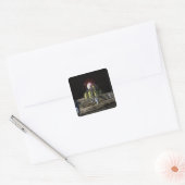 Artiest renditie van een nieuw ruimteschip naar de vierkante sticker (Envelop)