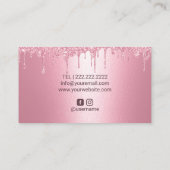 Artiest roze glitter maakt een afbeelding van een  visitekaartje (Achterkant)