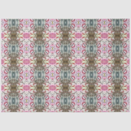 Artiest Roze Ivoor Bruin Groot Abstract Geometrisc Tissuepapier (Voorkant)