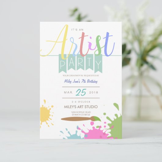 Artiest | Schilderij partij Kaart (Staand voorkant)