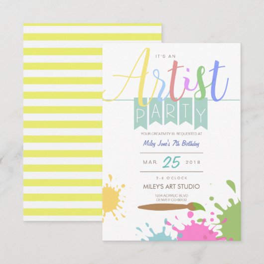 Artiest | Schilderij partij Kaart (Voorkant / Achterkant)