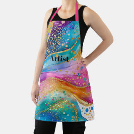 Artiest Schort met gemengde vetgedrukte kleuren in