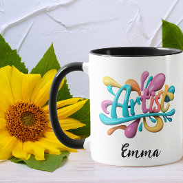 Artiest Script Typografie, Kleurrijk, Modern, Stij Mok