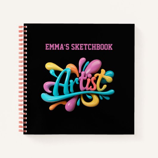 Artiest Script Typografie, Kleurrijke, Stijlvolle  Notitieboek (Voorkant)