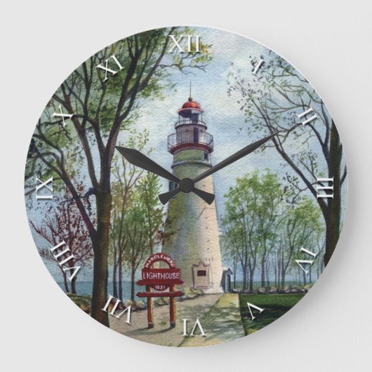 Artiest Series Clock - Marblehead Lighthouse Grote Klok (Voorkant)