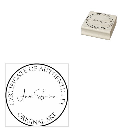 Artiest Signature Certificaat van Authenticiteit S Rubberstempel (Gestempeld)