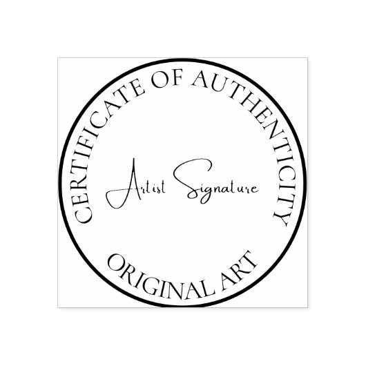 Artiest Signature Certificaat van Authenticiteit S Rubberstempel (Afrduk)