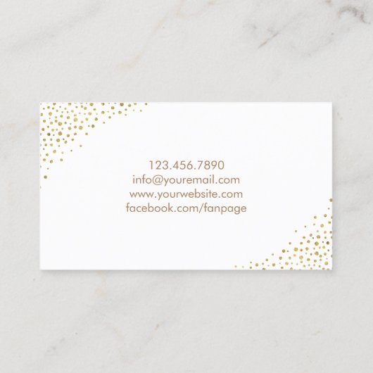 Artiest Simple Red Lips Gold Confetti Stippen Visitekaartje (Achterkant)