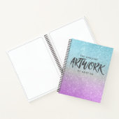 Artiest Sketchbook Elegant Blue Paars Glitter Notitieboek (Binnen)