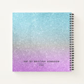 Artiest Sketchbook Elegant Blue Paars Glitter Notitieboek (Achterkant)