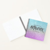 Artiest Sketchbook Elegant Blue Paars Glitter Notitieboek (Binnen)
