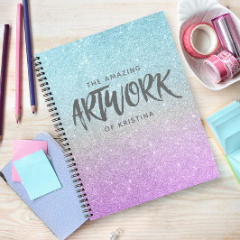 Artiest Sketchbook Elegant Blue Paars Glitter Notitieboek