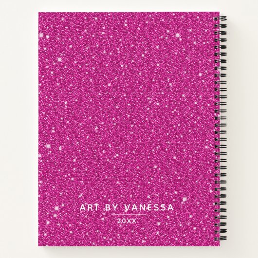 Artiest Sketchbook Elegant Hot Pink Notitieboek (Achterkant)