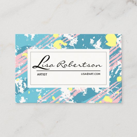 Artiest Studio Art Draw School Teacher Palet Kaart Visitekaartje (Voorkant)