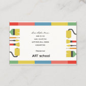 Artiest Studio Art Draw School Teacher Palet Kaart Visitekaartje (Achterkant)