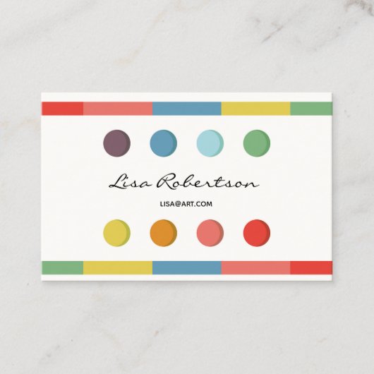Artiest Studio Art Draw School Teacher Palet Kaart Visitekaartje (Voorkant)