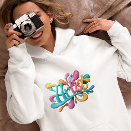 Artiest Typografie, Kleurrijk, Modern, Stijlvol Hoodie