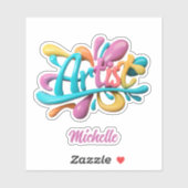 Artiest Typografie, Kleurrijk, Modern, Stijlvol Sticker (Vel)
