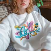 Artiest Typografie, Kleurrijk, Modern, Stijlvol Trui