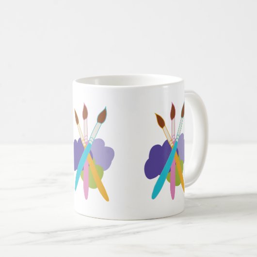 Artiest van Brushes on Blobs of Paarse and Green Koffiemok (Voorkant rechts)