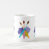 Artiest van Brushes on Blobs of Paarse and Green Koffiemok (Center)