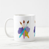 Artiest van Brushes on Blobs of Paarse and Green Koffiemok (Links)