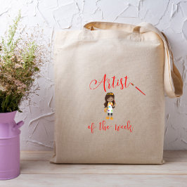 Artiest van de week met penseel tote bag