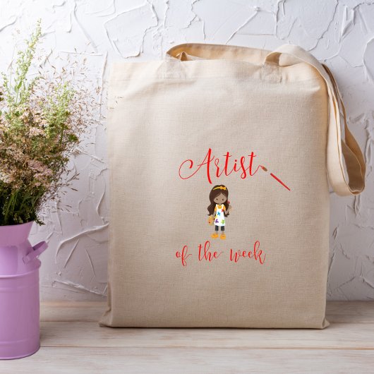 Artiest van de week met penseel tote bag