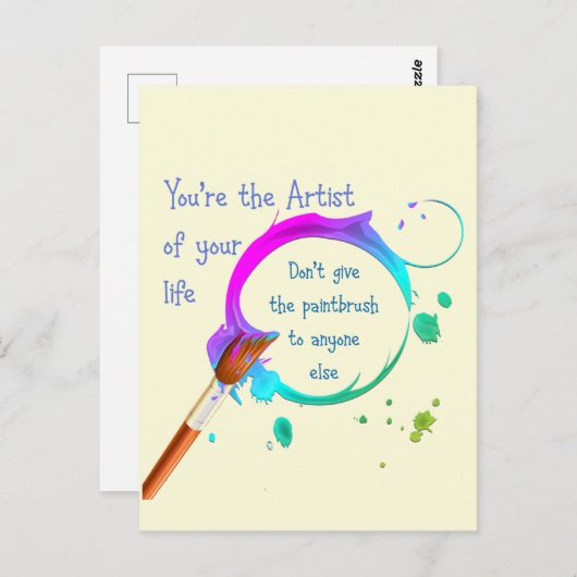 Artiest van uw eigen Inspirerend prijsopgave voor  Briefkaart (Voorkant / Achterkant)