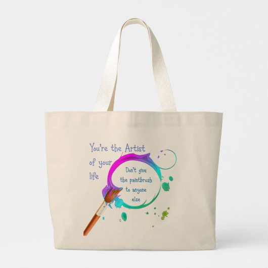 Artiest van uw eigen Inspirerend prijsopgave voor  Grote Tote Bag (Achterkant)