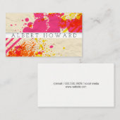 artiest | verfspatten | Moderne schilder Schepper Visitekaartje (Voorkant / Achterkant)