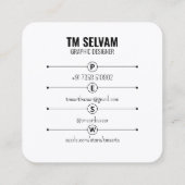 Artiest Vierkante Visitekaartje (Achterkant)