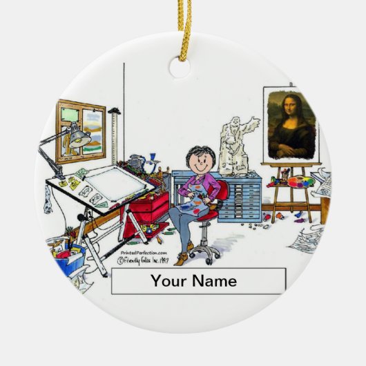 Artiest - Vrouwelijk Keramisch Ornament (Voorkant)