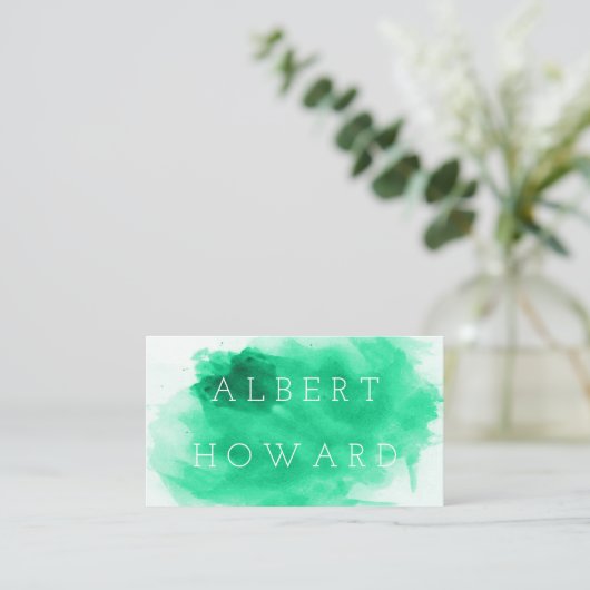 artiest | Waterverf | Moderne Green Painter Creato Visitekaartje (Staand voorkant)
