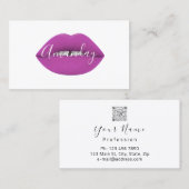 Artiest White Paars Lips Logo QR Code Logo Visitekaartje (Voorkant / Achterkant)