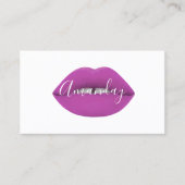 Artiest White Paars Lips Logo QR Code Logo Visitekaartje (Voorkant)