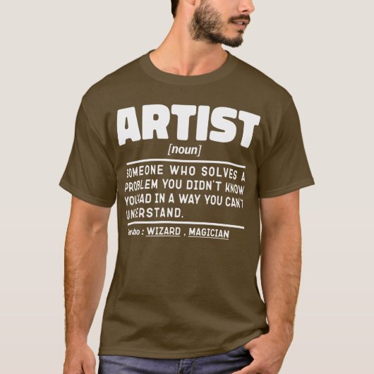 Artiest zelfstandig naamwoord definitie grappige u t-shirt (Voorkant)