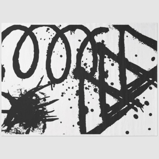 Artiest Zwart Wit Grote Abstract Loop Driehoek Tissuepapier (Voorkant)