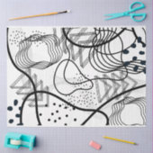 Artiest Zwart Wit Grote Abstracte Circulaire Textu Tissuepapier (Craft)