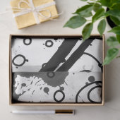 Artiest Zwart Wit Grote Abstracte Verf Splatter Tissuepapier (Geschenk)