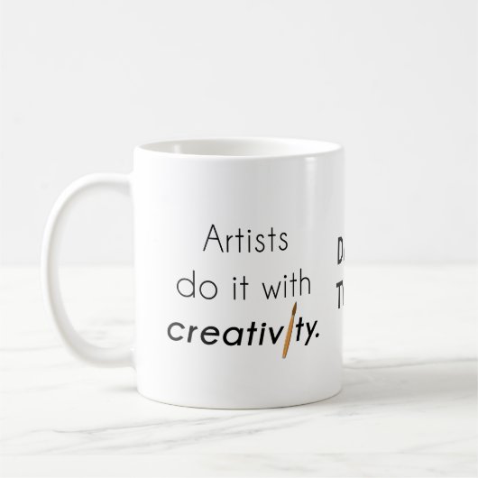 Artiesten doen het met creativiteit koffiemok (Links)