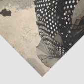 Artiesten Mixed Media Black Cream Grote Gezichten Tissuepapier (Detail)