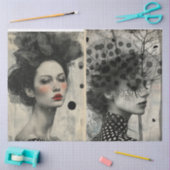 Artiesten Mixed Media Zwart Wit Cream Grote Gezich Tissuepapier (Craft)