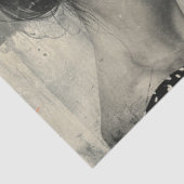 Artiesten Mixed Media Zwart Wit Cream Grote Gezich Tissuepapier (Detail)