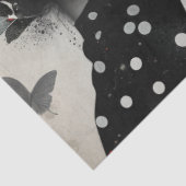 Artiesten Mixed Media Zwart Wit Cream Grote Gezich Tissuepapier (Detail)