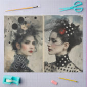 Artiesten Mixed Media Zwart Wit Ivoor Grote Gezich Tissuepapier (Craft)