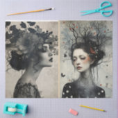 Artiesten Mixed Media Zwart Wit Ivoor Grote Gezich Tissuepapier (Craft)